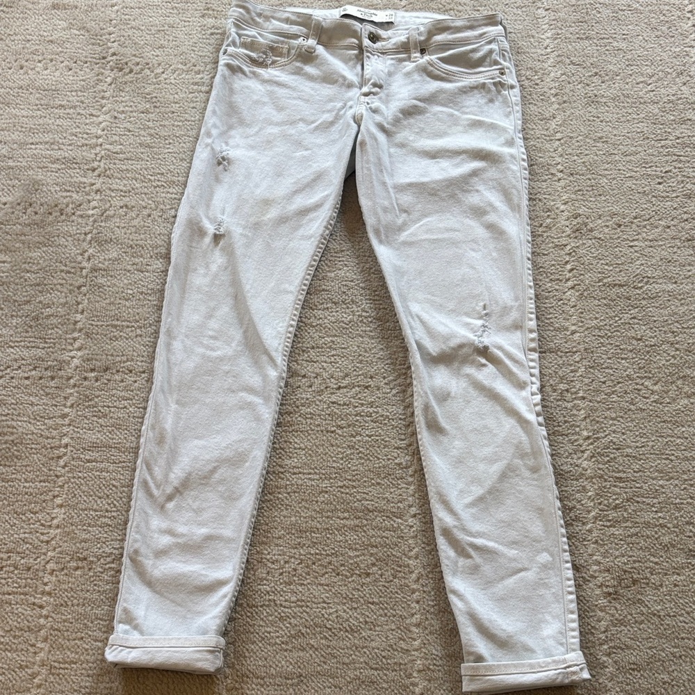 VINTAGE Abercrombie & Fitch White Skinny Jeans